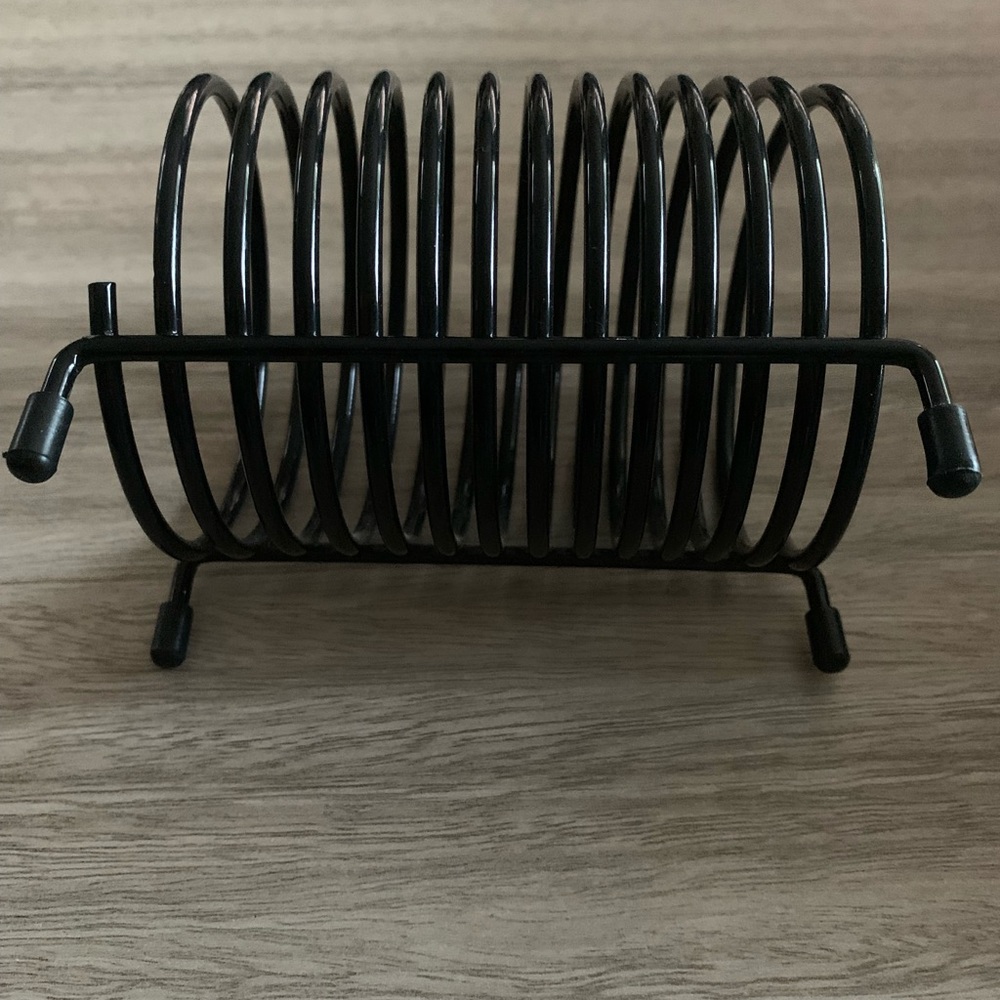 Like New VTG Metal Black Spring Coil Letter Mail File Holder Office Desk Sorter - Picture 6 of 6